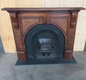 Complete Natural Gas Fireplace - Mantel, Insert & Hearth