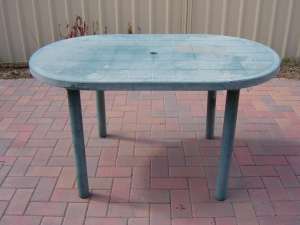 plastic oval garden table