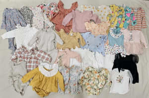 Size 0 baby girl clothing bundle 27 outfits! Country Road Bardot Zara 