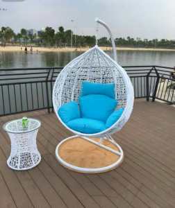 New Outdoor Swing Egg Trapeze Wicker Rattan Hanging Pod Chair*White-L