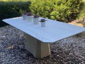 TABLE - TRAVERTINE MARBLE
