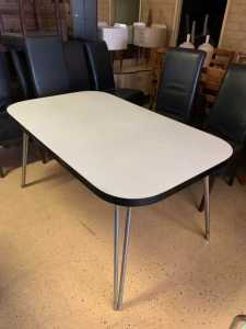 black and white patterned dining table- DELIVERY AVAILABLE