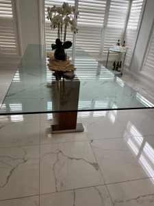 Milano Furniture Bevelled Glass Dining Table