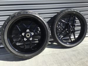 SOLD. Harley Vrod, Nightrod special wheels, gloss black. 
