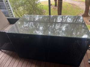 Outdoor Table and Chairs with glass top
