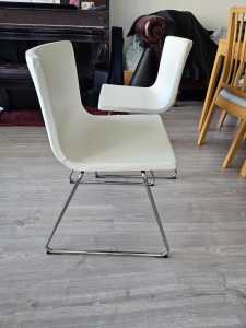IKEA White Leather Chairs Bernhard Model (priced per each)