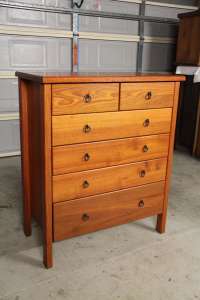 VGC large solid wooden 6 drawers tallboy can deliver
