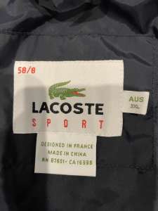 Brand new Lacoste Australian open spray jacket