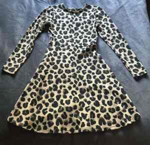 TILII Size Girls 10 Leopard Print Skater Dress