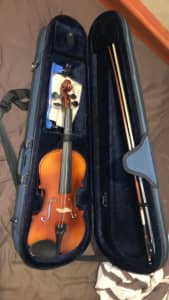 1/2 Size Violin, Case, and Bow