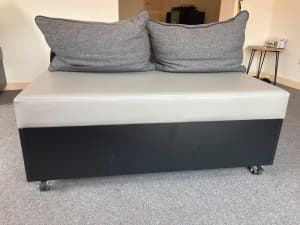 modular couch units on castor wheels