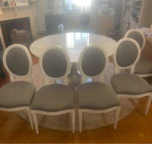 Set of 4 dining chairs from Coco Republic Blue and White 