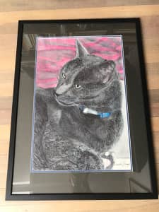 Wanted: WATER COLOUR RUSSIAN BLUE & 2 OTHER COLLECTIVE PAINTINGS