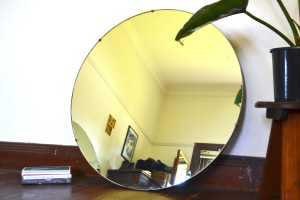 Vintage round art deco mirror