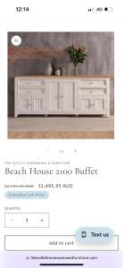 Beach house 2100 buffet for sale $850