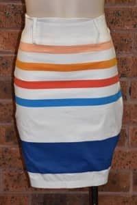 STATE OF GEORGIA Striped Cotton Skirt - Size 10 - EUC