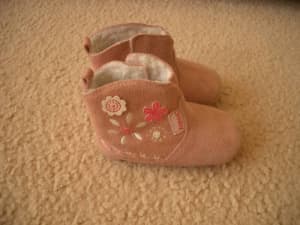 Baby Grosby Pink Leather Suede Boots - Size 2