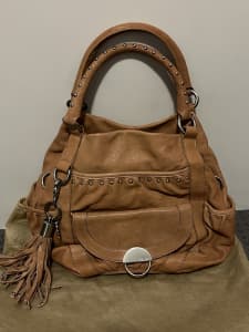 SABA tan leather handbag