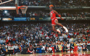 Michael Jordan dunk contest framed large poster