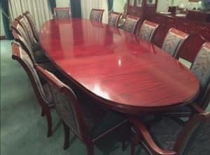14 seat Dining suite / Boardroom Table Custom Mahogany Timber Period