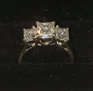 🤩Wowsers! Truly Magnificent, 14kt WGold, 2ct Diamond PPF Ring, Size 7