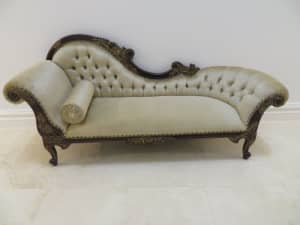 French Provincial Antique Reproduction Mahogany Timber Chaise RRP$3000