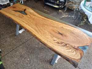 Australian Made Blackbutt Timber Resin Table RRP $3,500