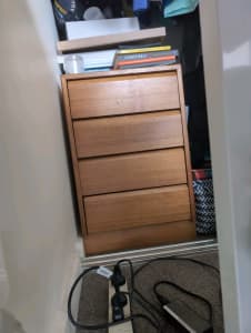Wooden bedside table small chest of drawers