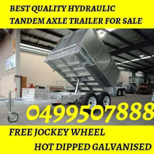 8×5 brand new hydraulic tipper tandem axle trailer 