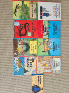 X 9 Tintin Hardcover Books 