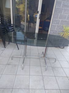 Glass oval outdoor table