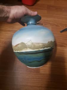 Pottery vase blue