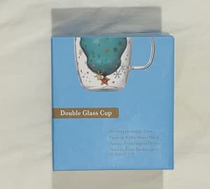 Double Wall Insulated Christmas Tree Glass Cup - Brand New