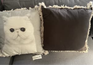 New with tag beige and black cat Target cushion