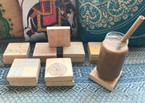 Brand New Handmade Quirky Wooden Coasters