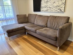 Brown/Grey fabric couch