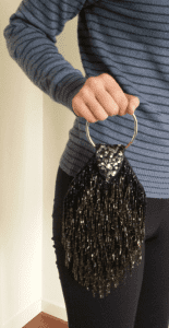 Black and Gold Beaded Purse