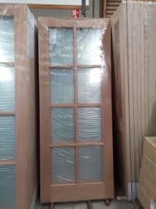 8 light clear glass solid timber