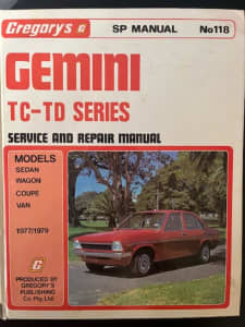 Holden Gemini TC TD Gregorys workshop manual