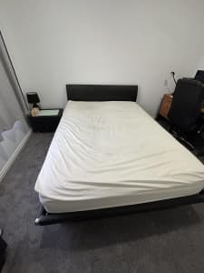 Queen Bed Set with mattress and side table