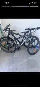 2 x mountain bikes, both medium sizes