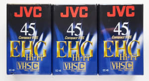 TDK EC-45 VHS-C New Blank Video Tape Cassettes - 3 Available