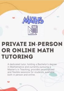 Private Math Tutor (Math Degree, 99.35 ATAR, Active WWCC, $45/hr)