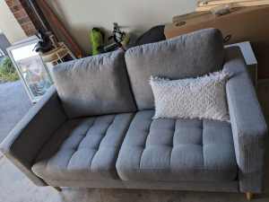 Sandi Style Grey 2 Seater Couch Sofa AS NEW