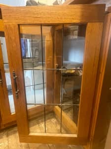 Solid Timber Vintage Glass Kitchen Cabinets