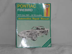 Pontiac Firebird 1970-81 Repair Manual. As New.