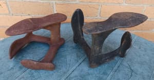 Antique cast iron Shoe lasts x 2