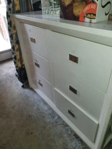 White Solid Timber Chest of Drawers 