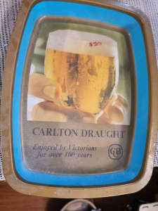 Carlton draugh beer tray metal