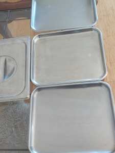 STAINLESS STEEL TRAYS AND LIDS ONLY $5 EACH PHONE ******5703